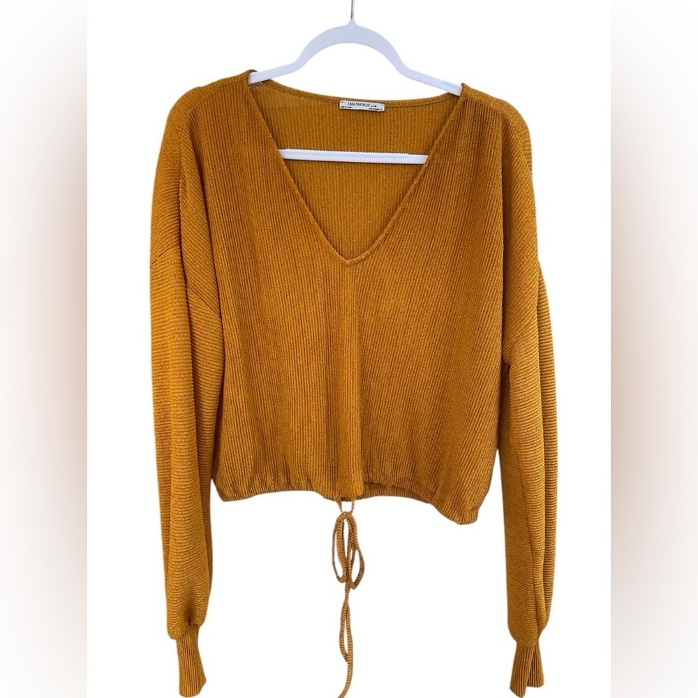 Zara Trafaluc Golden Knit Top